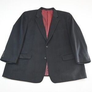 CM Gold 54R Black Soft Flannel Mens Blazer Suit Jacket Sport Coat